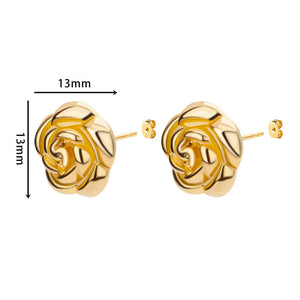 Vintage Rose Earrings - Gold