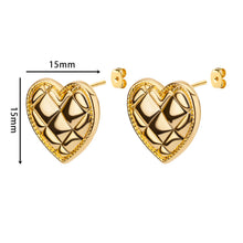 Vintage Heart Earrings - Gold