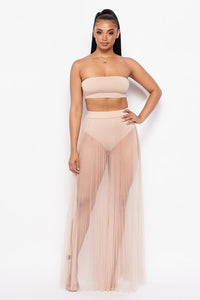 Whispers of Tulle Skirt - Tan