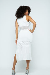 Valencia Ribbed Dress - White