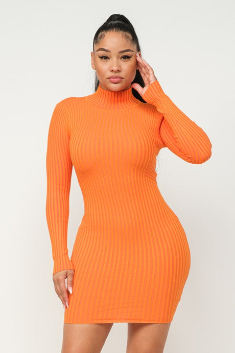 The Classic Ribbed Midi- Orange