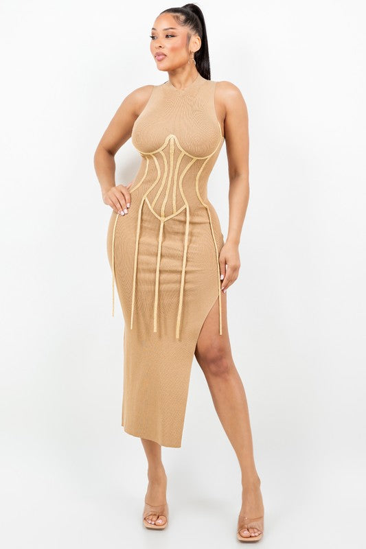 Nude Muse Corset Knit Dress