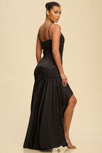 Aura Dress - Black Satin