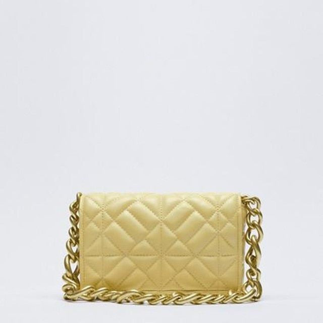 Cece Quilted Handbag-Yellow