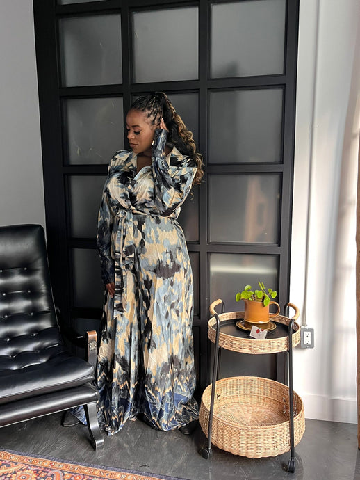 Satin Slate Jumpsuit