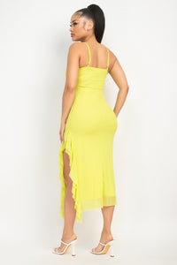 Yellow Spaghetti Strap Dress for vacation. 