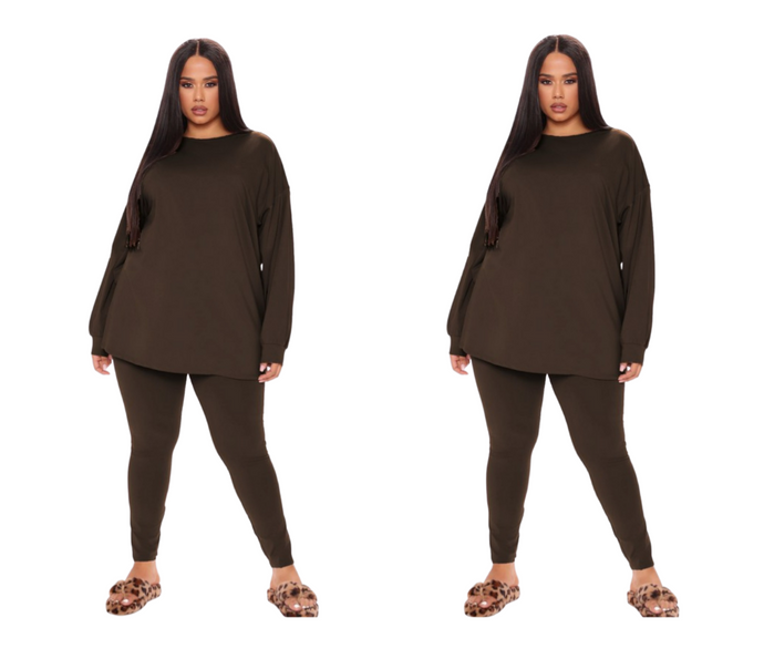 Mya Curvy Girl Set - Brown