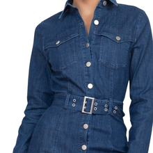 Woman In Business Denim Dress